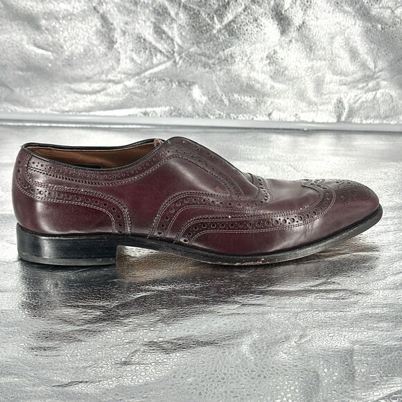 Allen Edmonds McAllister Men’s 12 B Burgundy Leather Wingtip Oxford Dress Shoes main image 9